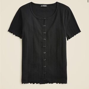 J. Crew Pointelle short-sleeve knit cardigan